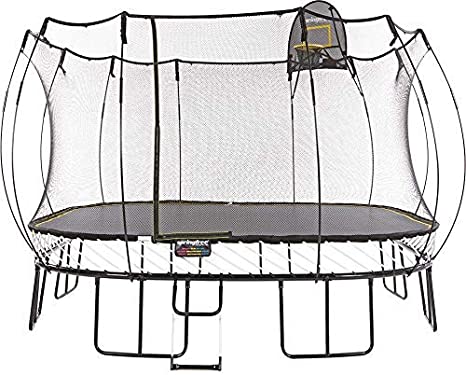 Springfree Jumbo Square Trampoline with Basketball Hoop & Ladder